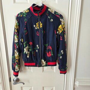 VTG Joie Avariella Botanical Track Jacket Cropped Retro Y2K Women XS